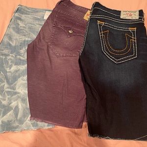 True Religion Shorts X3-Size 42 EUC